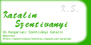 katalin szentivanyi business card